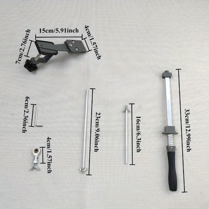 Afilador de cuchillos de cocina manual ajustable con mango de placa metálica para un ángulo preciso