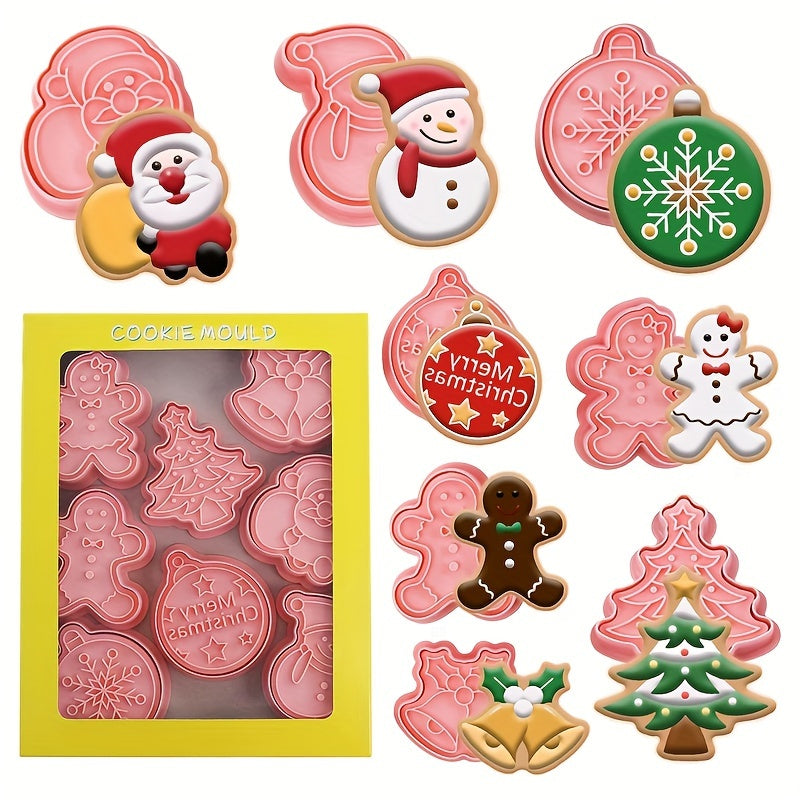 Set of 8 Christmas Cookie Cutters for Holiday Baking and Decorating