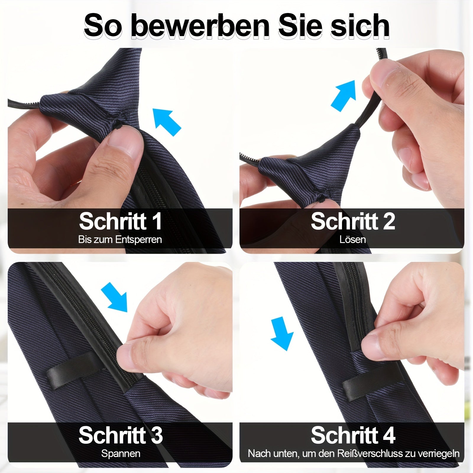 Set of 4 Men's Pre-tied Neckties for Business Attire