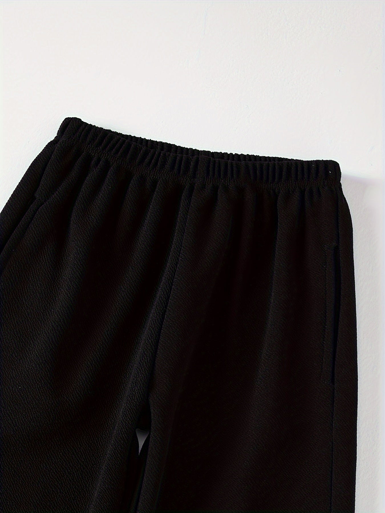 Детский повседневный свитшот и штаны из полиэстера и спандекса, однотонные, с длинными рукавами, круглый вырез, обычный крой