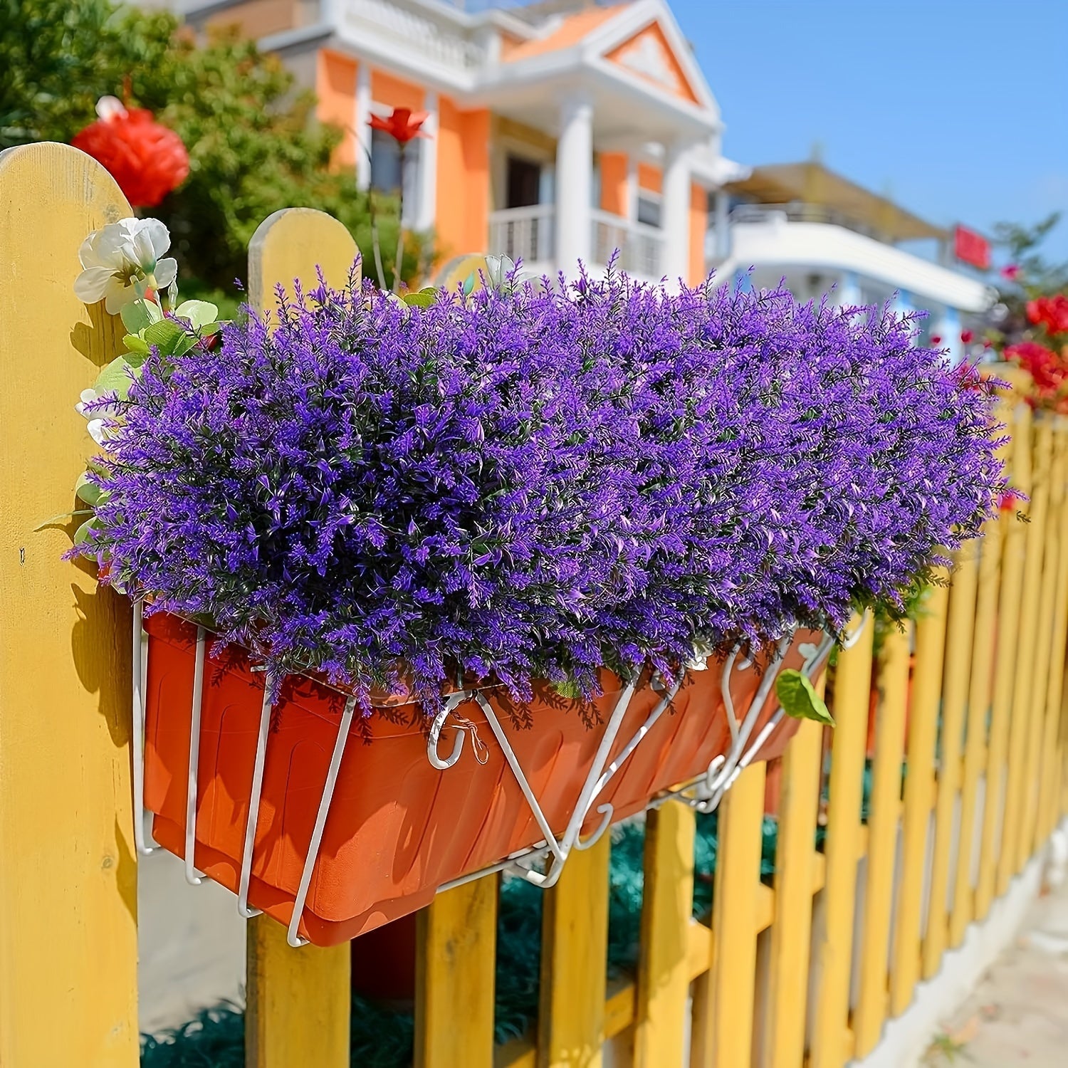 Artificial Lavender Flowers 12 Bundles UV Resistant Plastic Indoor Outdoor Decor