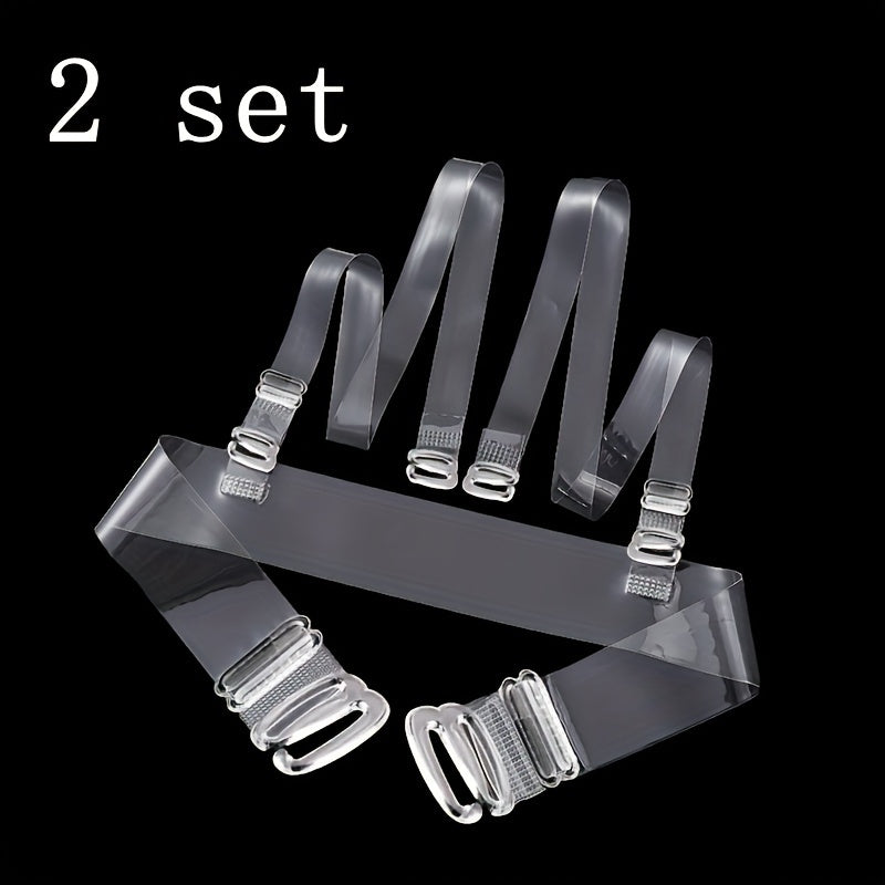 Women's Lingerie Accessories Clear Shoulder Straps Adjustable Invisible Underwear Straps 2 Pcs