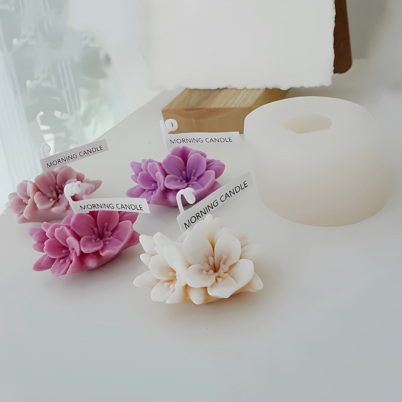Silicone Mold for DIY Candles and Soaps 3D Peach Cherry Blossom Pink Purple White
