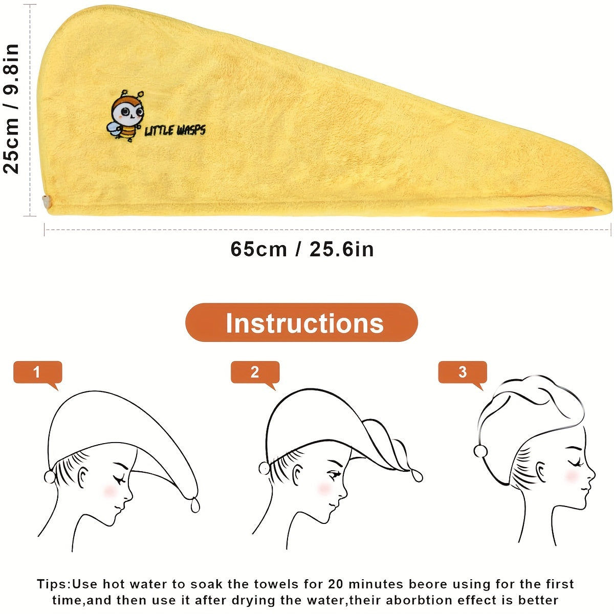 Dry Hair Towel for Ladies Super Absorbent Lightweight with Headscarf Hat