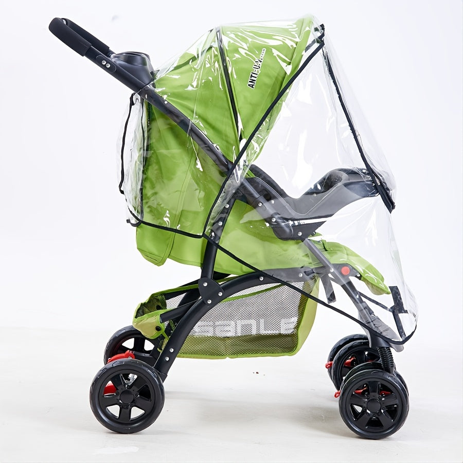 Baby Stroller Cover Breathable Windproof Rainproof with Zipper Door and Ventilation