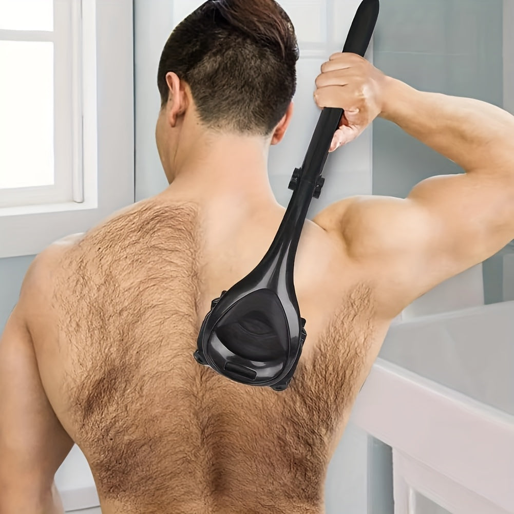 Men Back Shaver Set With Safety Blade Tech Ergonomic Handle Wet Dry Use