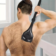 Men Back Shaver Set With Safety Blade Tech Ergonomic Handle Wet Dry Use