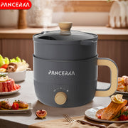 1.0L Compact Electric Cooking Pot with Steamer Non-Stick Multifunctional