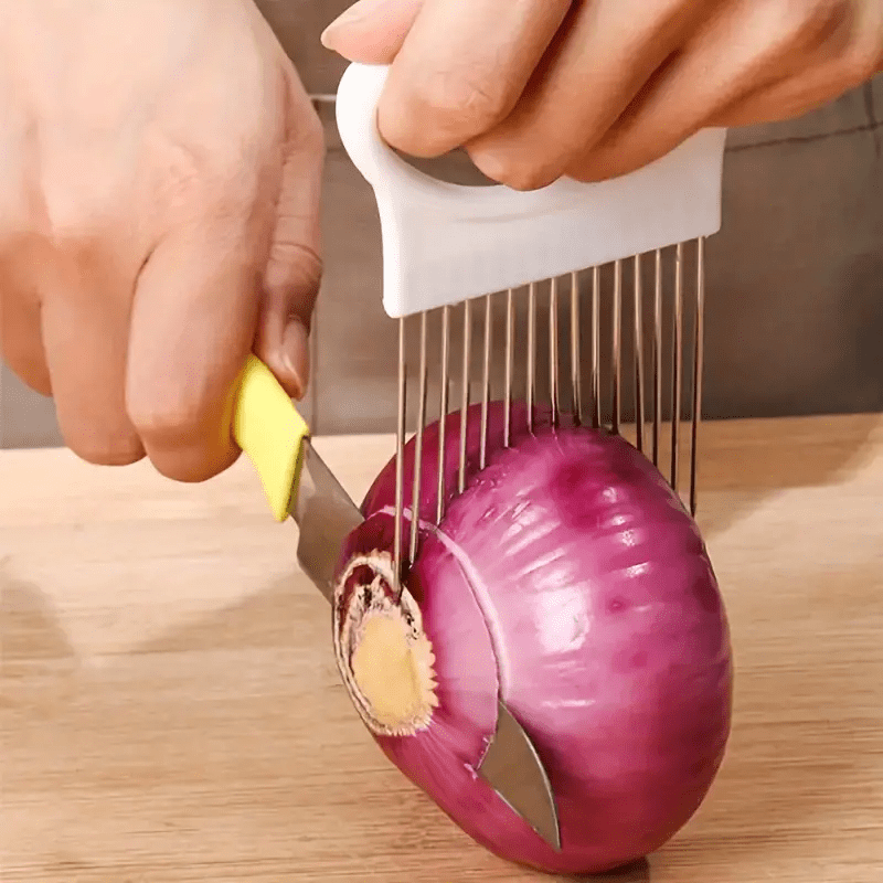 Multi-Use Stainless Steel Kitchen Tool - Onion Slicer and Meat Tenderizer