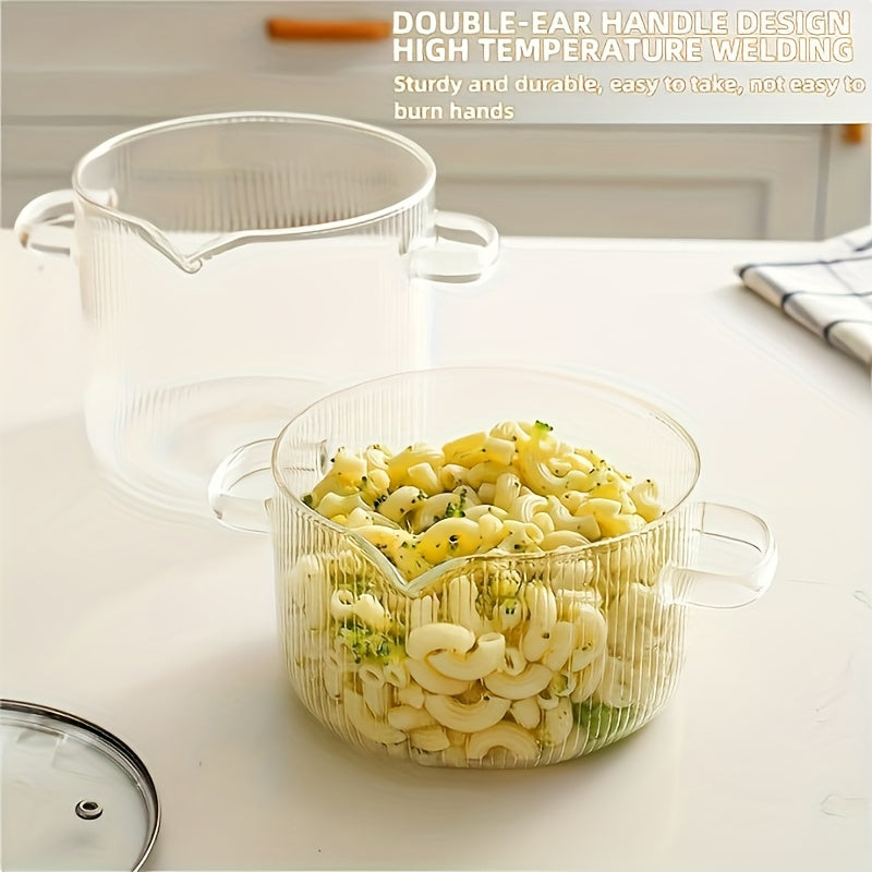 Katta hajmli borosilikat shisha saqlash konteyneri sho'rva va ovqat uchun