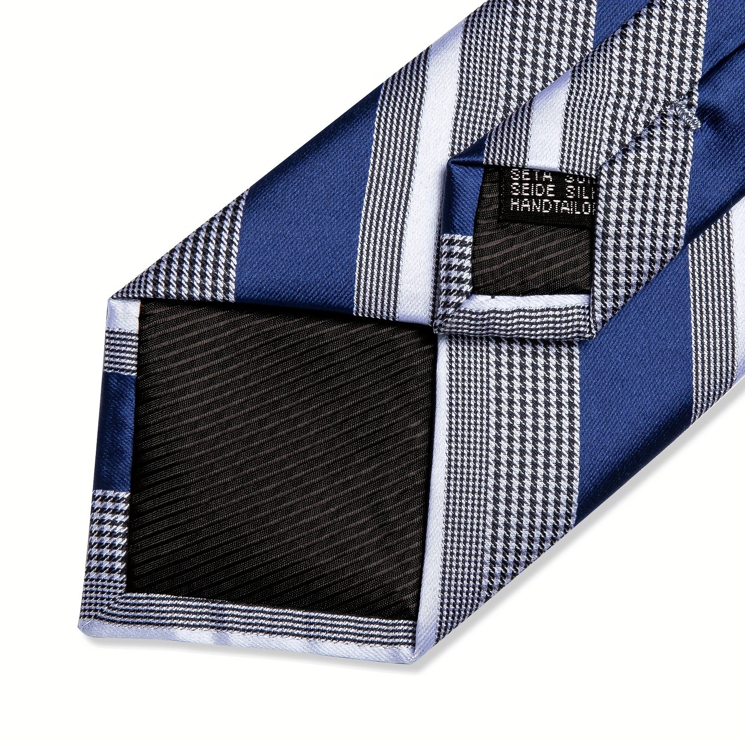Men's Striped Necktie Set with Handkerchief and Cufflinks for Weddings and Business