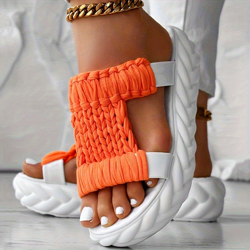 Women's Flat Sandals With Print Breathable Soft Sole Platform Shoes