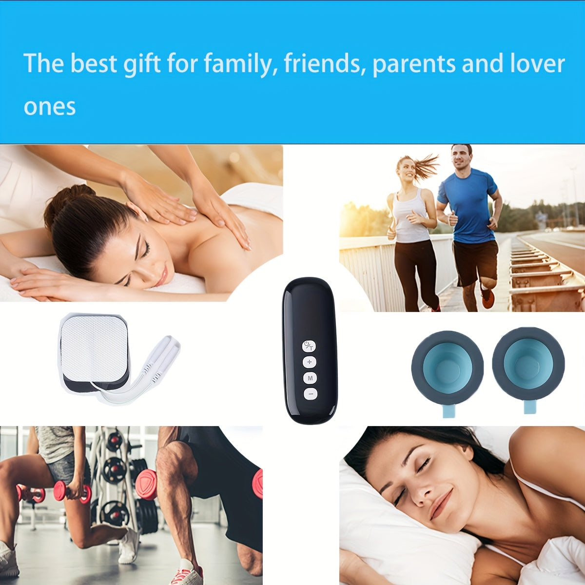 Rechargeable Massager with Suction Cups and Patches 10 Modes 39 Intensity Levels