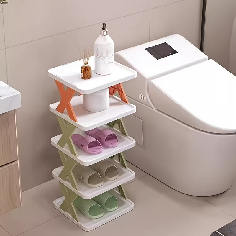 5-Layer Shoe Storage Shelf PP Material No Assembly Removable Corner Shoe Rack Household Organizer