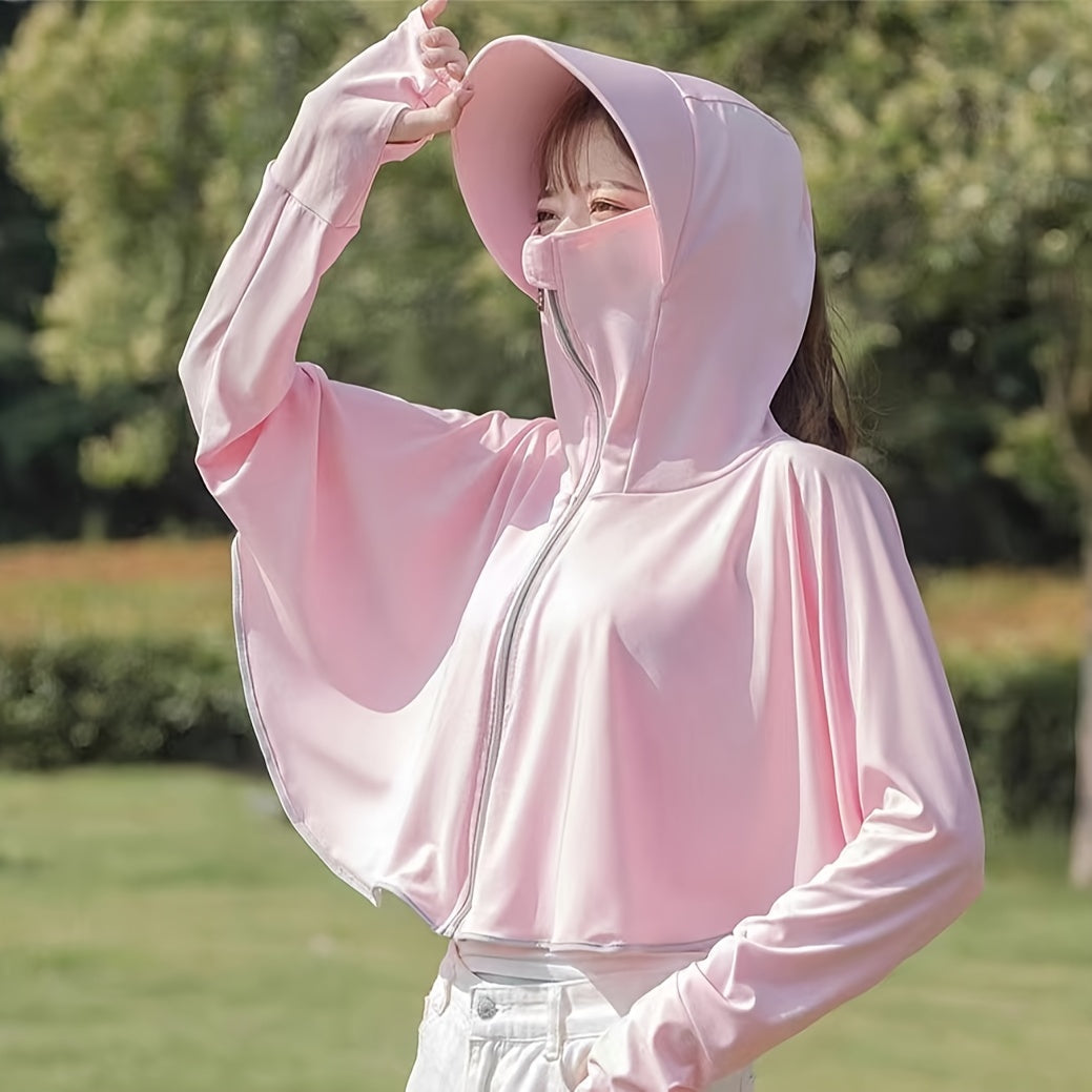 Women's UV Protection Hooded Sun Shirt Lightweight Long Sleeve Sun Protective Clothing