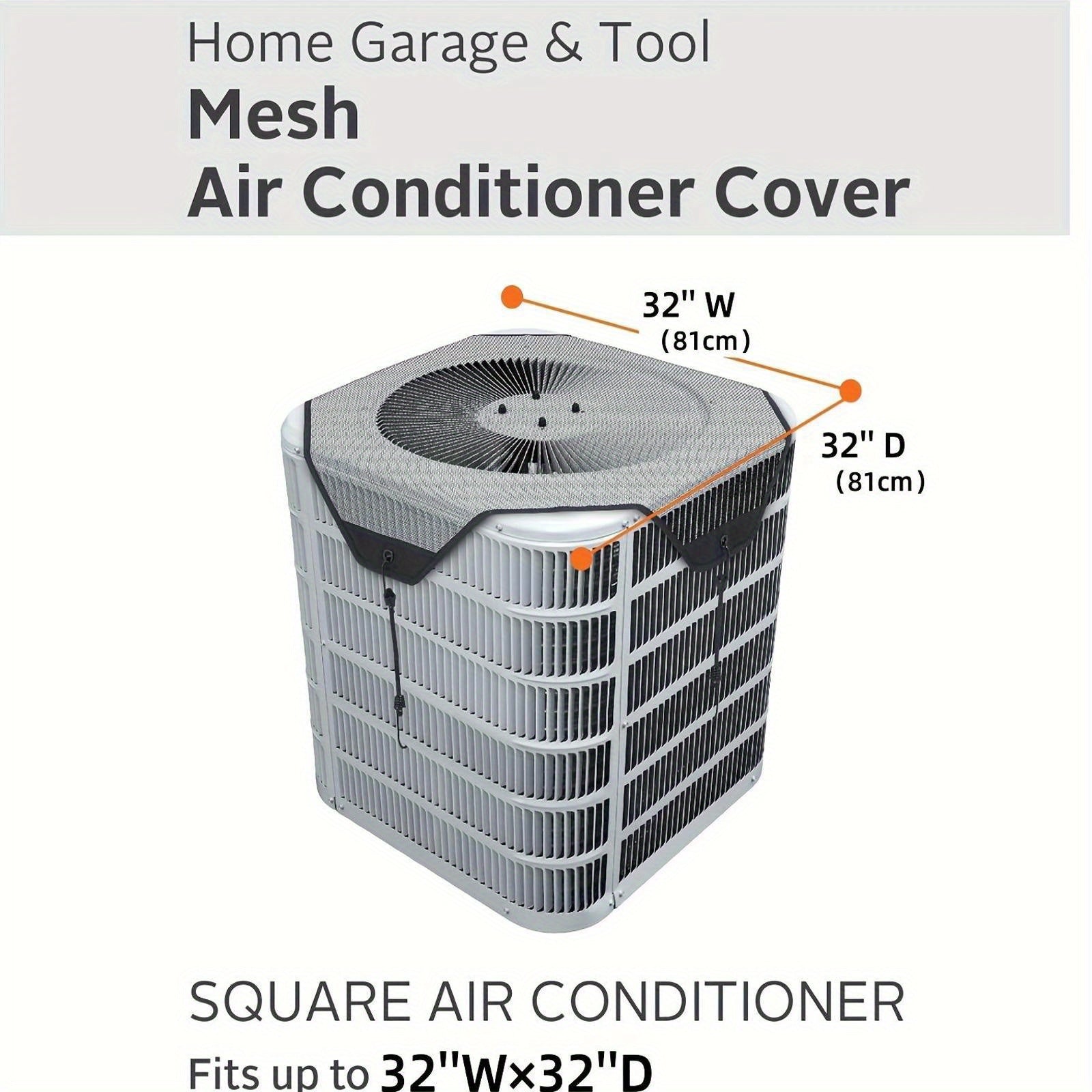Heavy-Duty Grey Mesh Cover for Outdoor Square Air Conditioner Unit All-Season Durability