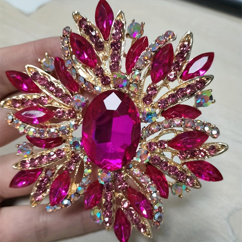 Erkaklar uchun Vintage Rhinestone Gul Broshlar, Partiyalar va Banketlar uchun Klassik Kristal Pinlar, Mukammal Sovg'a Tanlovi