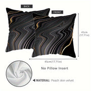 Black and Gold Pillow Covers 44.98 cm Square Durable Washable for Couch Decor