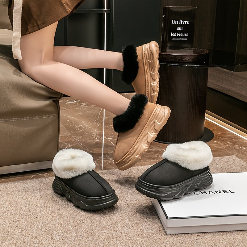 Women's Snow Boots Thick-Soled Short Winter Shoes for Cold Weather