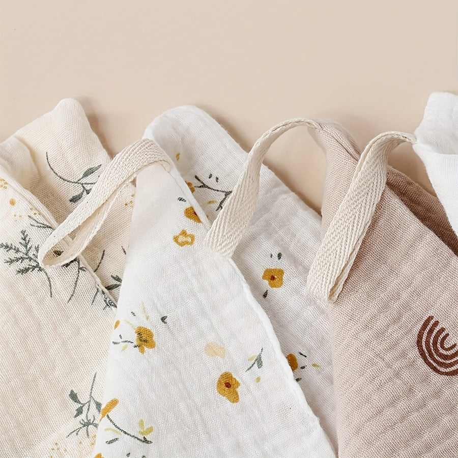 Set of 4 Baby Muslin Towels 30x30 cm Cotton Soft Absorbent Baby Bath Towels