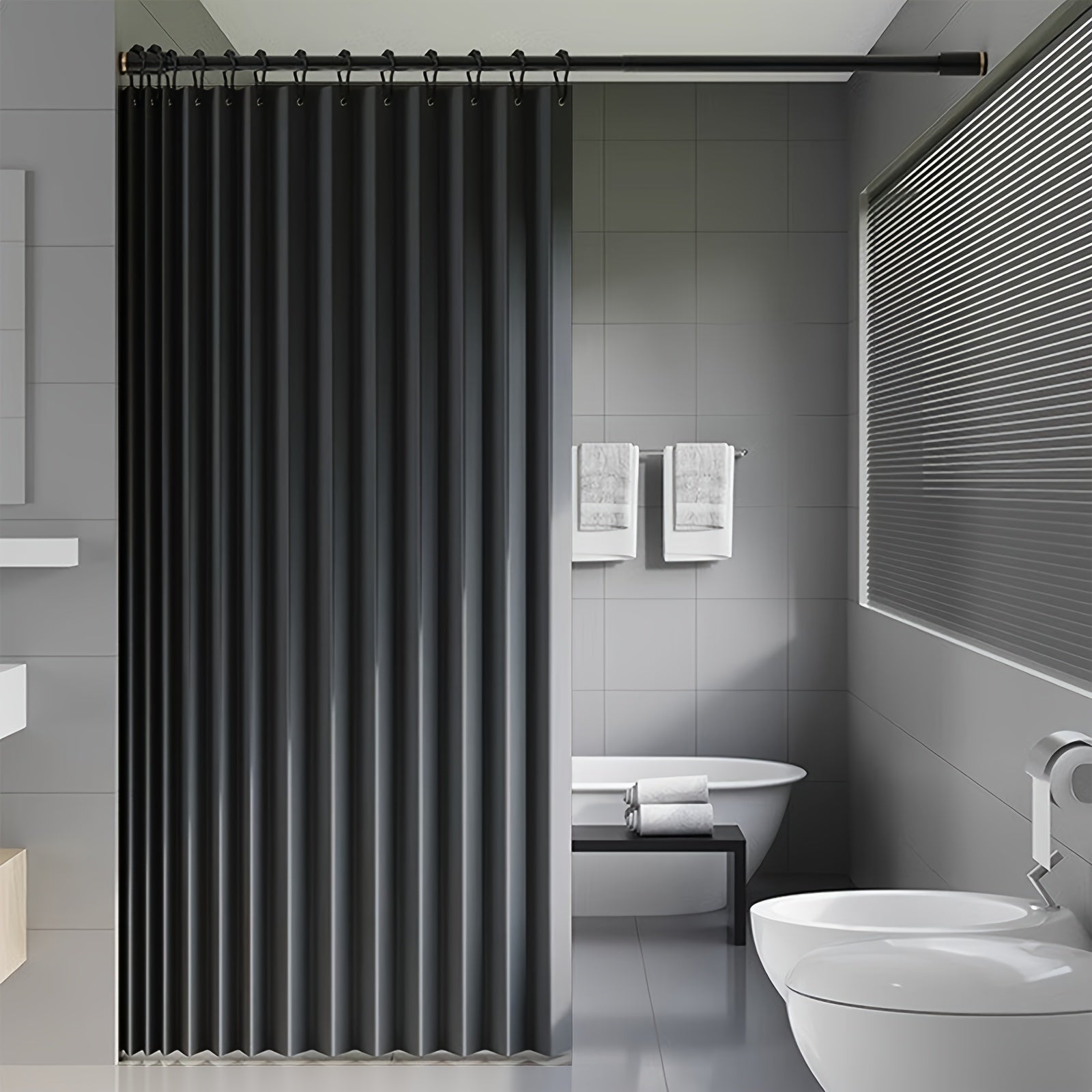 Folding Curtain Waterproof Stain-Resistant Privacy Divider for Living Room Bedroom Kitchen