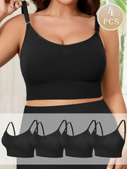 Women's Seamless Sports Bras Set with Removable Pads and Adjustable Straps