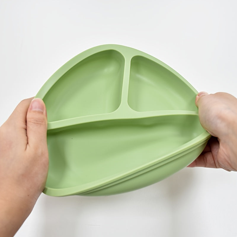 3-Piece Silicone Baby Feeding Set with Suction Plate Spoon and Fork for Infants and Toddlers