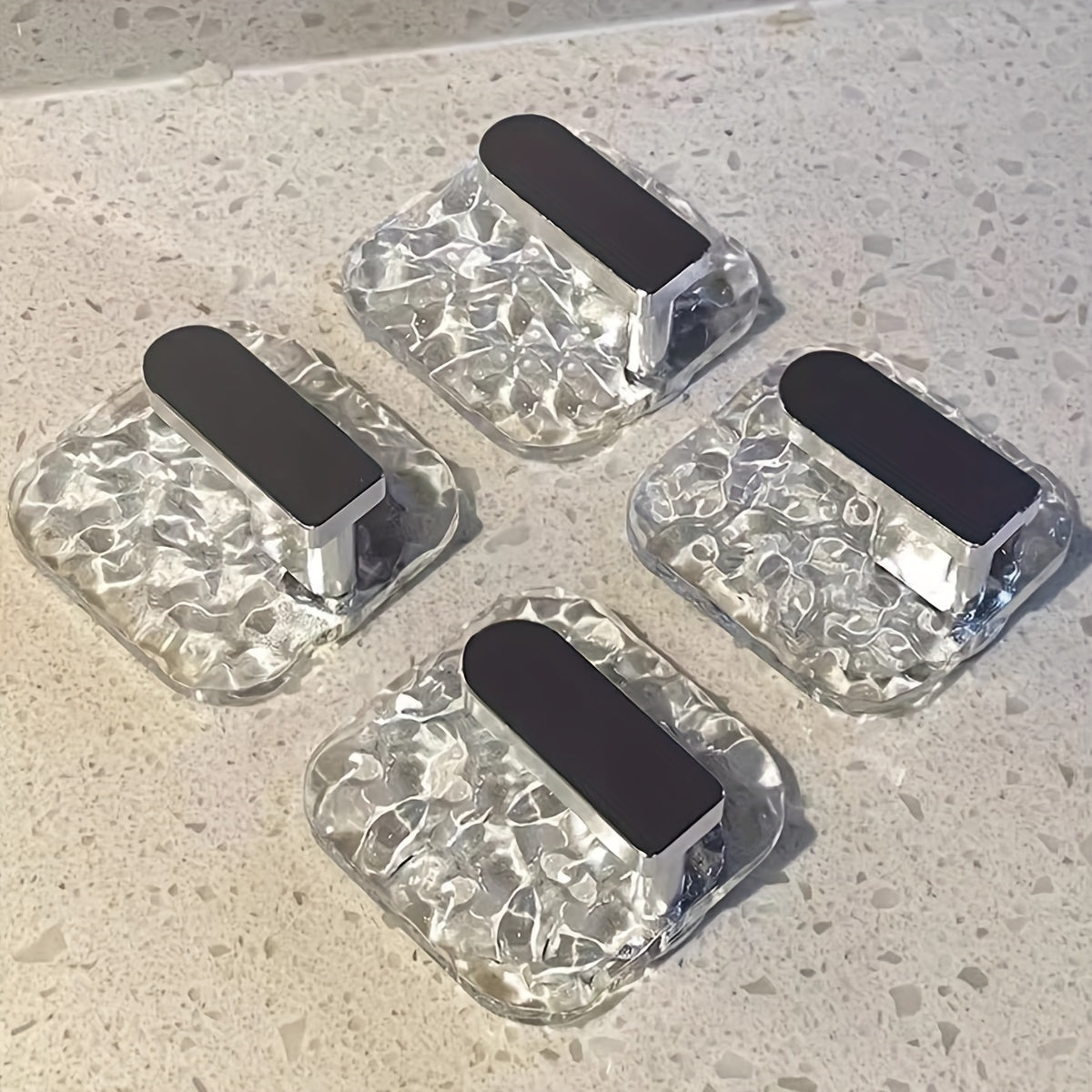 Acrylic Wall Hooks No-Drill Adhesive Bathroom Kitchen Utility Set