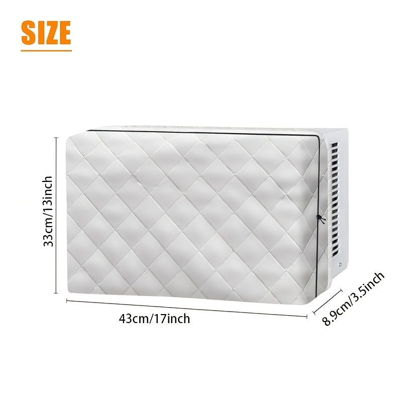 White Window Air Conditioner Cover 21Lx15Hx3.5D Inches Adjustable Rustproof