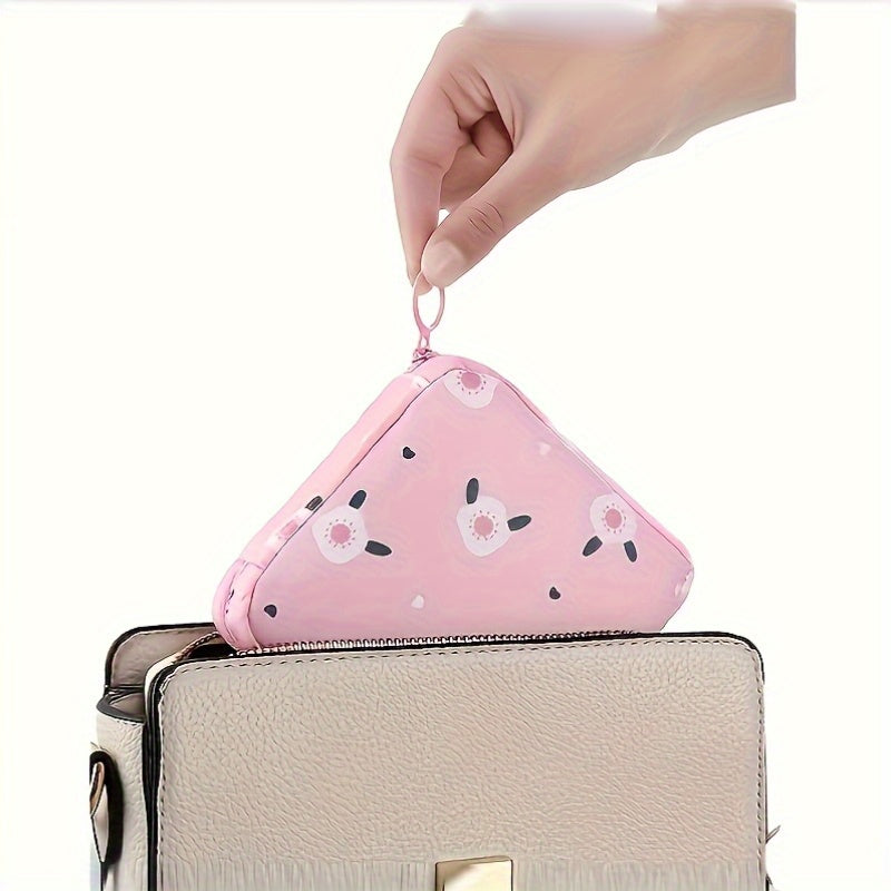 Girls Polyester Organizer Bag with Cartoon Design for Sanitary Napkins Large Capacity Portable Storage