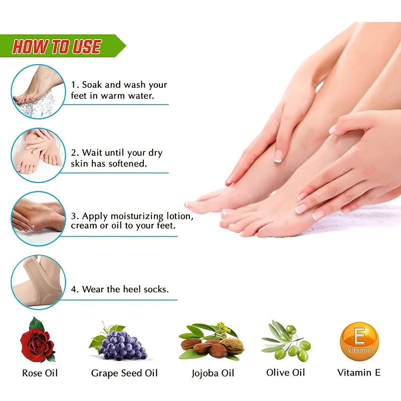 Women's Heel Protection Socks Moisturizing Gel High Heel Sleeves 2-4 Pairs