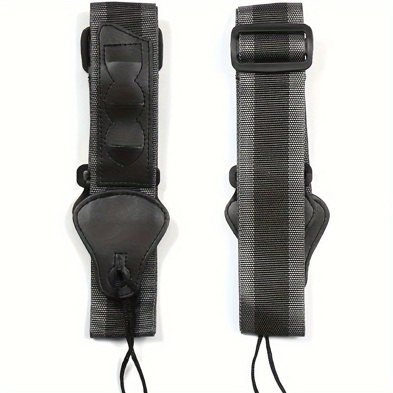 Correa de guitarra de cuero sintético y algodón para hombres y mujeres, clásica, bajo eléctrico, gris