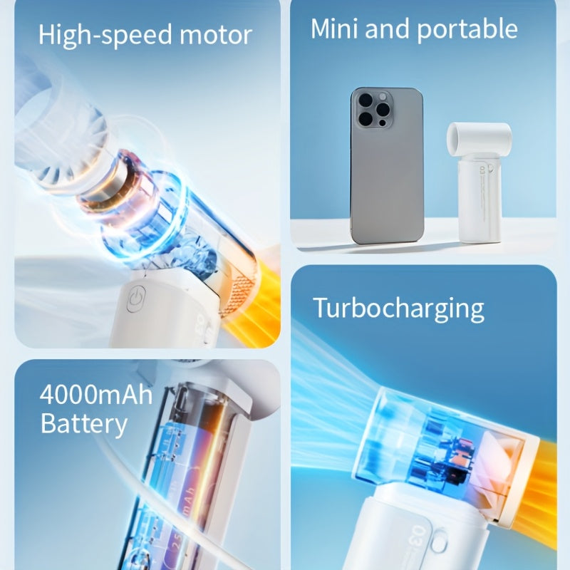 Мини карманный вентилятор 20000 об/мин бесщеточный мотор ручной пылесос снег инфлятор легкий