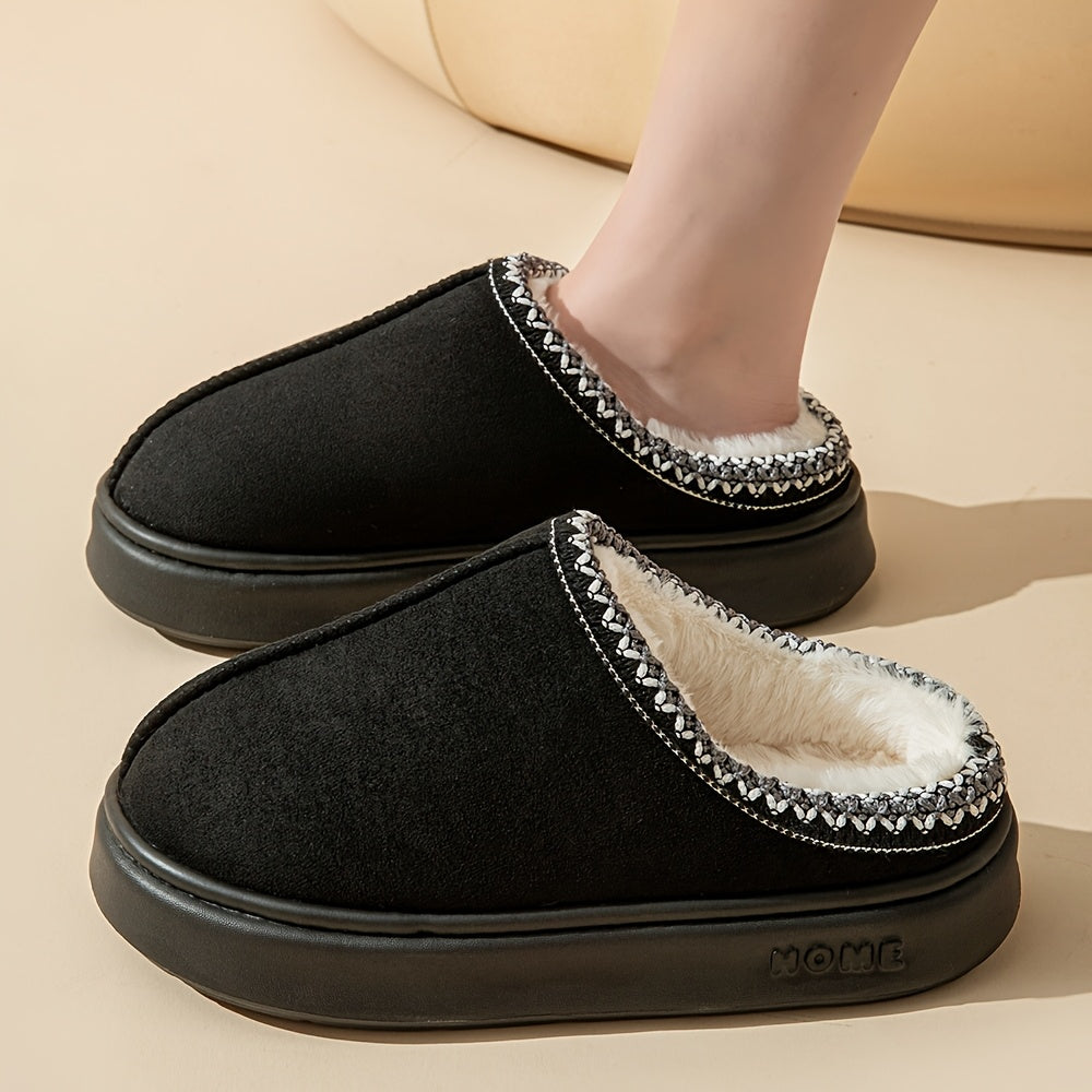 Women’s Cozy Faux Fur Slip-On Loafers Casual Indoor Outdoor Shoes