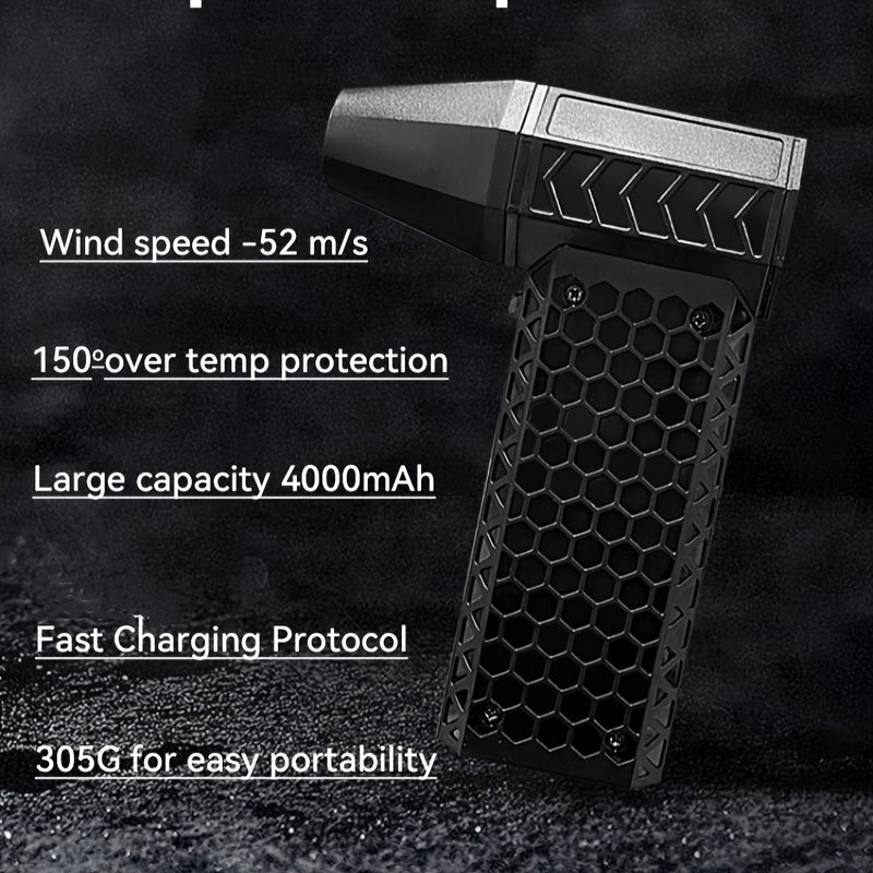 Handheld Turbo Jet Fan with Rechargeable Battery, High-Speed 130000RPM, Portable Dust and Snow Blower