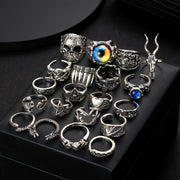 20 ta Gotik Qulupnay Ko'zli Demon Boshli Tovuq Antler Punk Halqalari Halloween Partiyalari, Festivalar va Har Kunlik Kiymak Uchun. Sovg'alar uchun ajoyib.