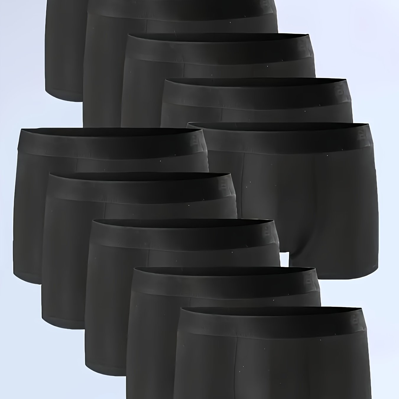 Men's Solid Color Boxer Briefs Breathable Stretch Polyester Elastic Waistband Pack of 10