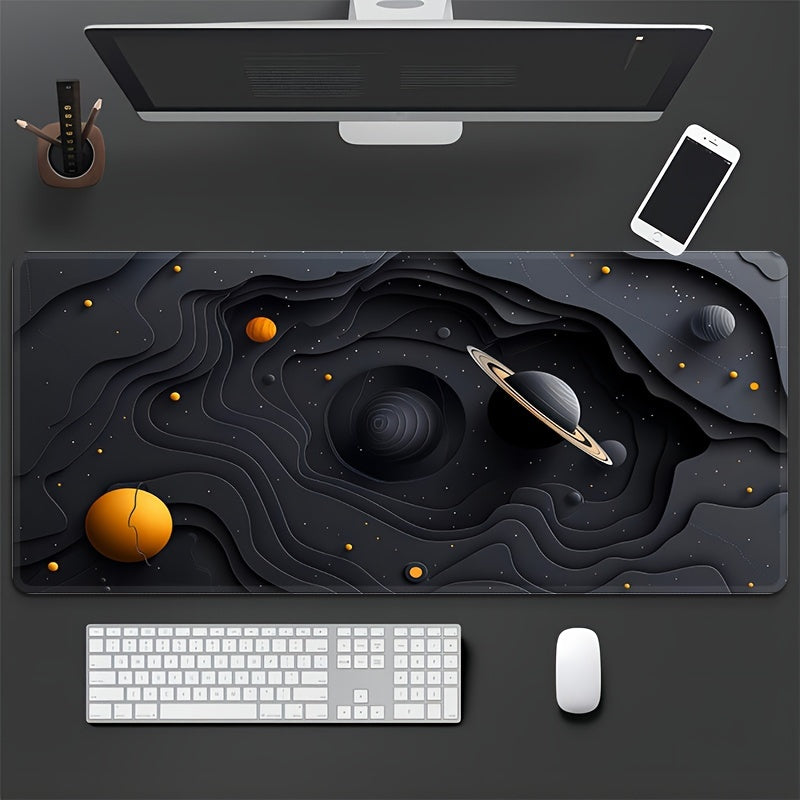 Galactic Space Themed Gaming Mouse Pad Non-Slip Rubber Large Desk Mat for eSports and Gaming