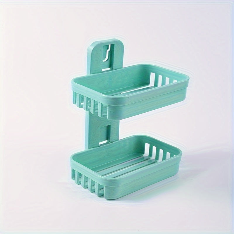 Dispensador de jabón de doble capa para pared con bandeja de drenaje para baño