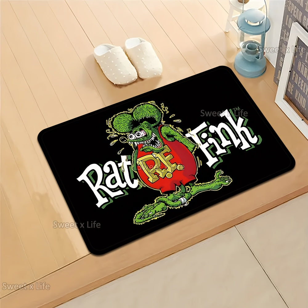 Kulgu bilan to'la Rat Fink kirish mato, sirpanishga qarshi, namlikka chidamli flanel, Rojdestvo dizayni