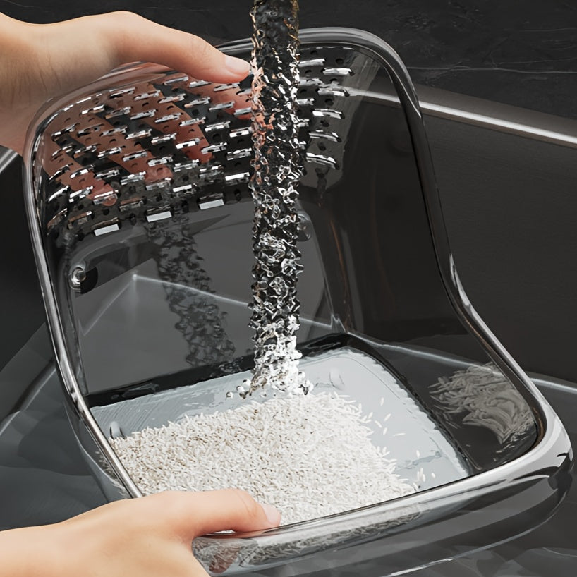 Black Plastic Colander Kitchen Strainer Basket Fruit Drainer Household Tool