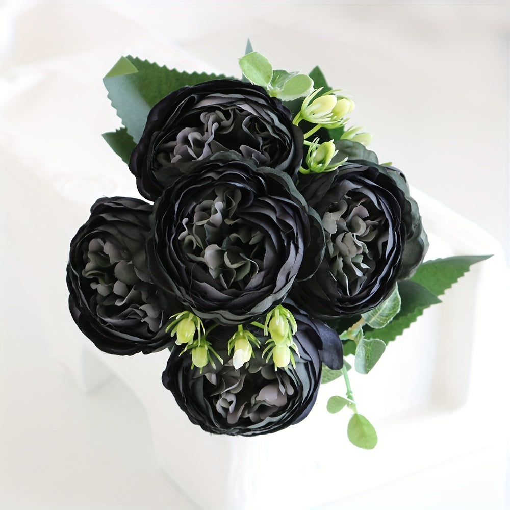 Винтажный искусственный цветок пиона, набор из 3 штук, идеален для семейных свадеб и вечеринок с премиум устойчивостью к окислению.