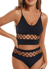 Women’s Lingerie Set with Push-Up Bra Wireless Briefs and Sports Strap Vest