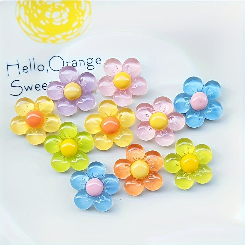 Colorful Resin Shoe Charms for Women with Floral Design 6-12 Pack
