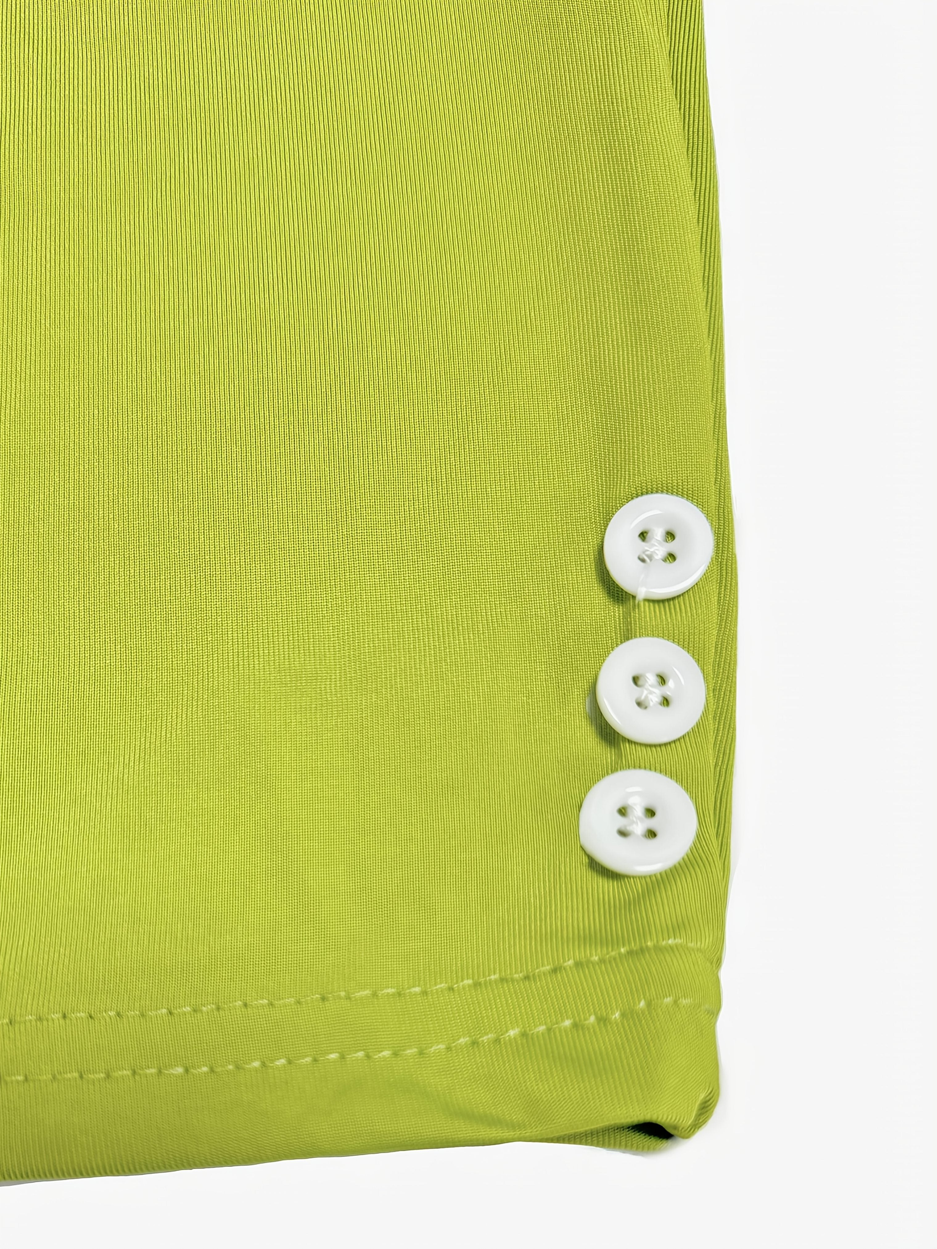 Women's High-Waisted Capri Leggings 5-Pack Faux Button Solid Colors Stretch