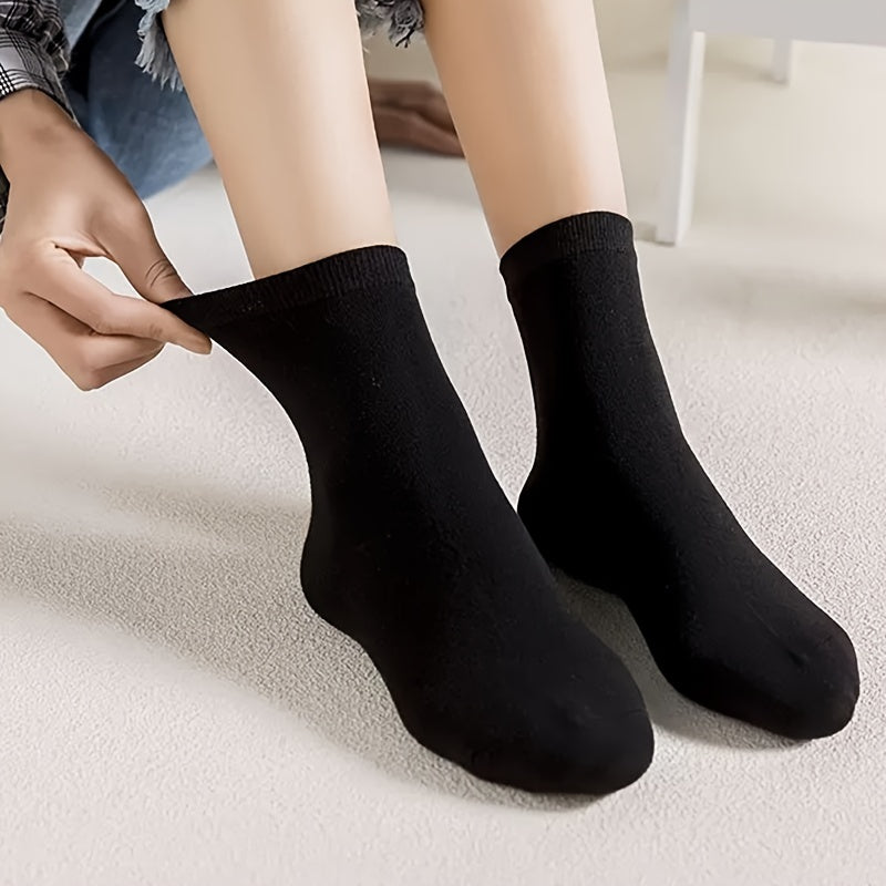 5 пар простых черных тонких и дышащих женских носок.