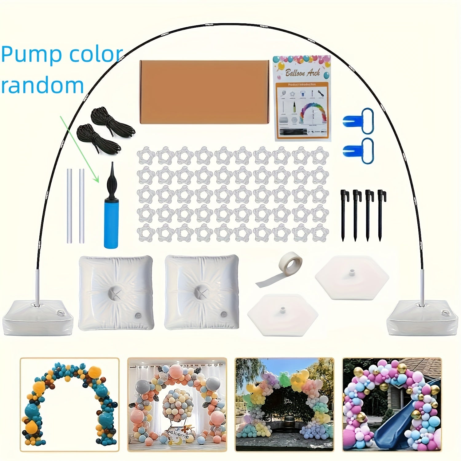 Black Glass Fiber Balloon Arch Kit for Parties and Events