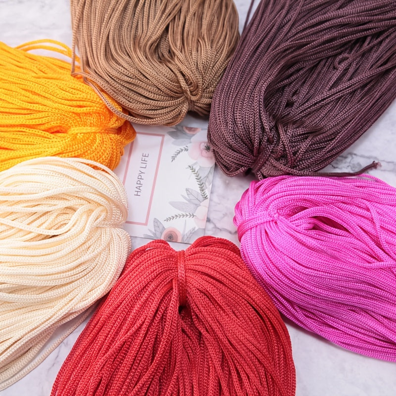 Crocheting Nylon Cord 3mm Hollow Yarn Thread for DIY Bracelets Hats Bags Shoes 200g