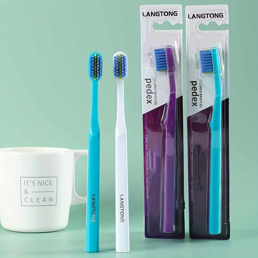 Adult Soft Bristle Toothbrushes for Braces Pack of 2 Nylon Brush Heads