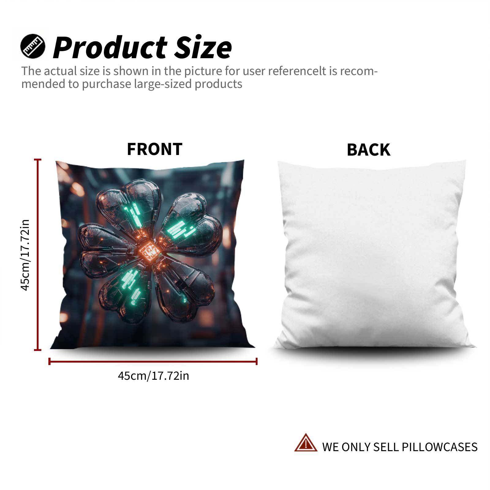 Set of 4 Modern Fantasy Clover Pillowcases Polyester Zipper Closure for Home Office Car Sofa